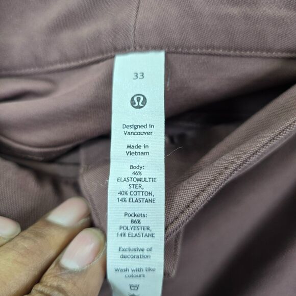 Lululemon Women's City Sleek 5 POCKET WIDE LEG Pants Wine W5ENJS Size 33 - Picture 10 of 16